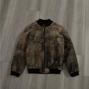 Danier Men's Vintage Brown Bomber Jacket